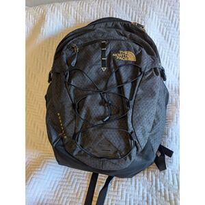 The North Face Borealis Backpack Gray Gold Flex Vent Laptop Daypack Work 28L
